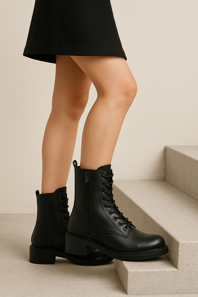 OUTLET41 POSTAL SİYAH UZUN BAGCIKLI UNISEX BOT