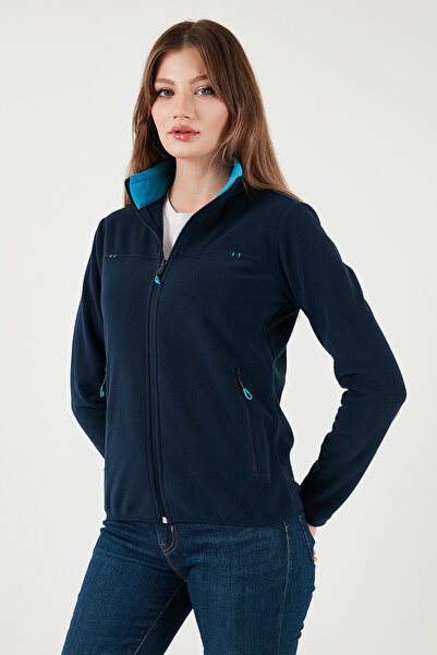 Lela Slim Fit Anti-Pilling, nem szöszöződő cipzáras zsebes polár kardigán POLAR 5907002