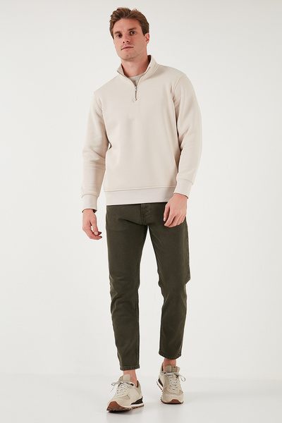 Buratti Ανδρικό φούτερ από βαμβακερό ύφασμα Regular Fit με μισό φερμουάρ και όρθιο γιακά SWEAT 59052592