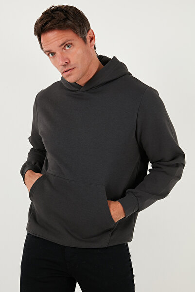 Buratti Regular Fit Hooded Kangaroo Pocket Fleece Lined Soft Sherpa Sweat Men's Sweat 5905281