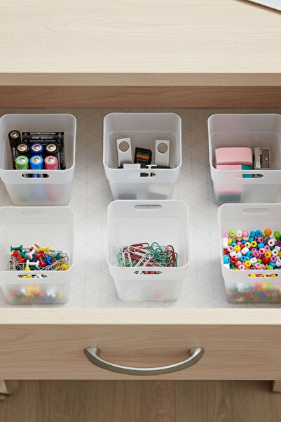 bi düzen 5'li Set Minimal Şeffaf Çekmece İçi Düzenleyici Organizer Kutu - Min...