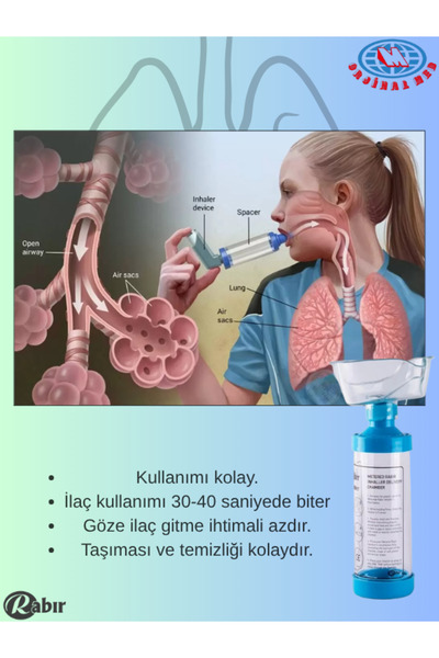 RABIR الغرفة – صبي كبير (5+ سنوات) – غرفة علاج الاستنشاق بصمام لـ MDI – الغرفة الزرقاء