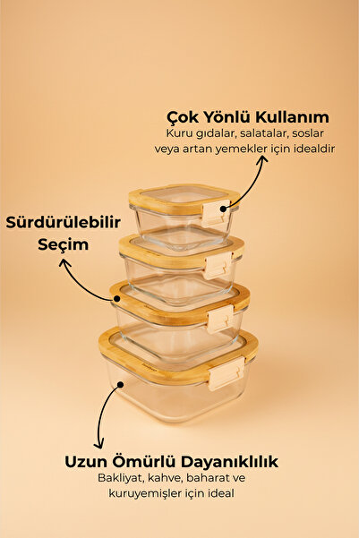 Bambum Poira 4-Piece Storage Set