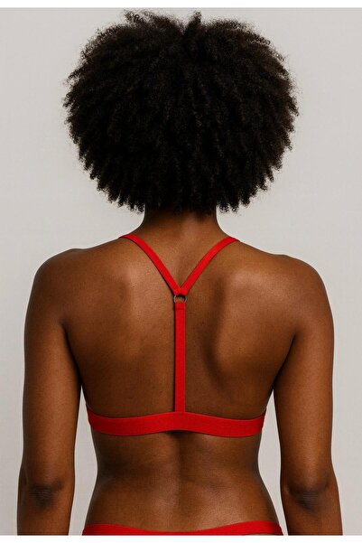 DEEP SECRET New Year Red Full Lace Back Striped Detail Bralet Ds200501Br