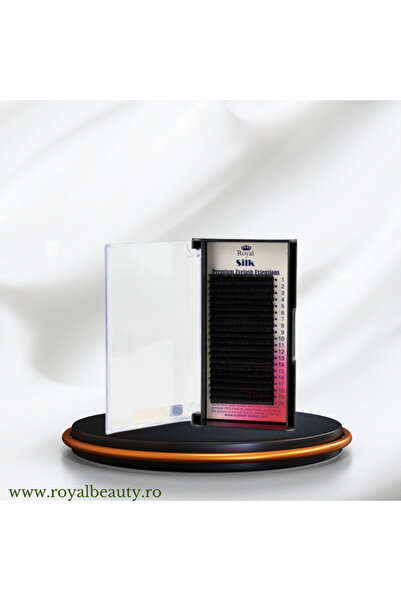 Royal Premium Silk Eyelash Extensions – D Curl, 0.12 mm, Length 12 mm, 20 rows
