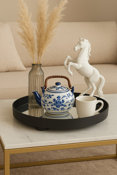 Venita Home Banyo Düzenleyici Organizer Tepsi Çok Amaçlı Sunum ve Makyaj Tepsisi