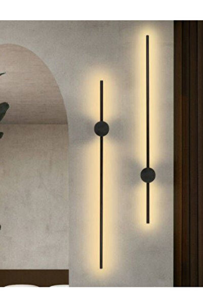 retro home design Siyah Pilli 70cm Tak Çalıştır Pil Dahil Duvar Aplik Günışığı 3000k (1 ADET)