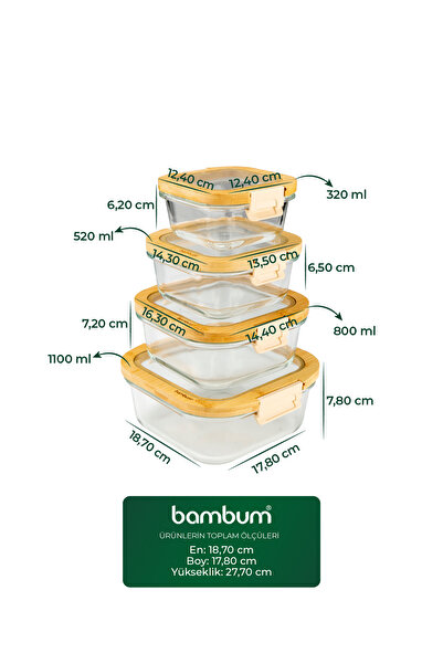 Bambum Poira 4-Piece Storage Set