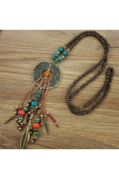 azra takı tasarım Long, Ethnic, Bohemian, Authentic Handmade, Colorful Cast Women's Necklace