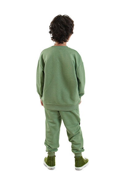 Denokids Animals Boy Khaki Tracksuit Set