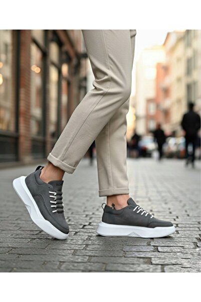 pabucmarketi Lace-Up Men's Sports Shoes Anthracite (White Sole)