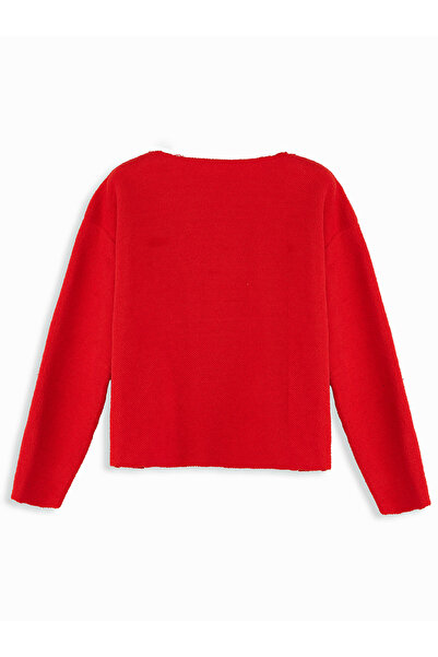 Denokids Crop Top Girl's Red Sweatshirt