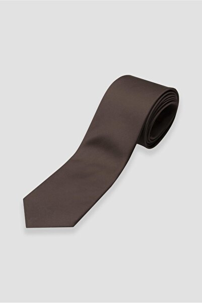 Abbate Tie 8 cm Microfiber Polyester Brown Men's Plain Tie