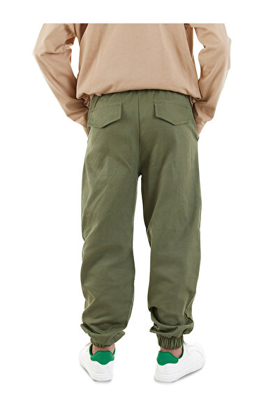 Denokids Boy's Stitched Khaki Gabardine Trousers