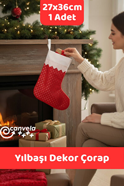 CANVELA 1 Adet Yılbaşı Dekor Çorap Şömine Süsü Christmas Çam Ağacı Süsü Noel ...