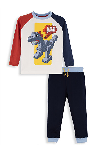 Denokids Bricks Dino Boy's T-Shirt Pants Set