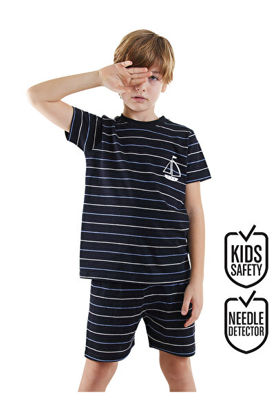 Denokids Sailing Boy's Striped Pajama Suit