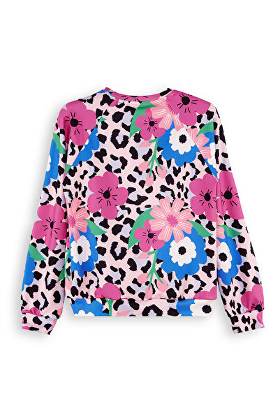 Denokids Floral Leopard Girl's Sweatshirt