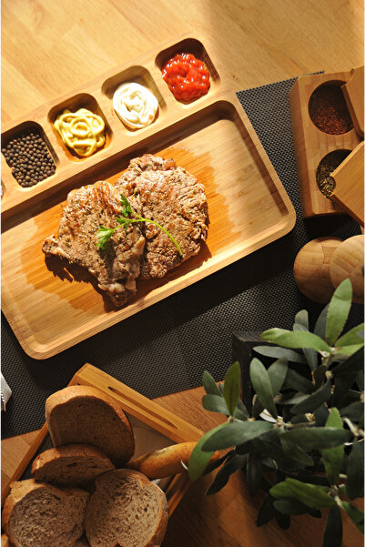 Bambum Carlin 6 Compartment Presentation Plate Bamboo Serving Plate