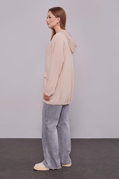 Levidor A.Beige Hooded Wrap Cap