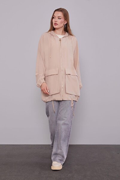 Levidor A.Beige Hooded Wrap Cap