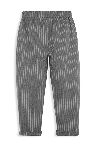 Denokids Boy's Striped Gray Trousers