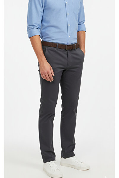 TheSeason Ανδρικό Anthracite Gabardine Cotton Slim Fit Stretchy Chino Παντελόνι