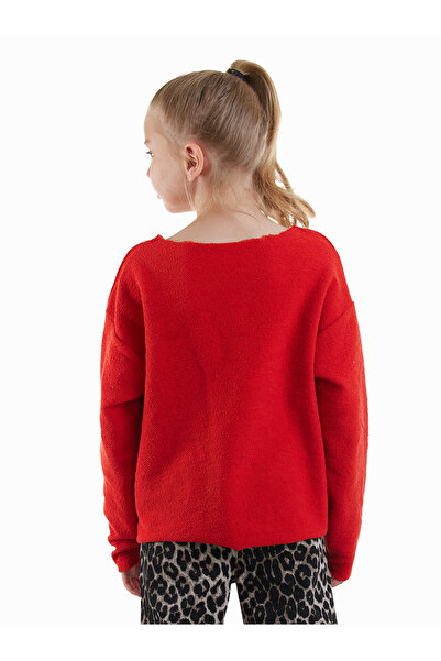 Denokids Crop Top Girl's Red Sweatshirt