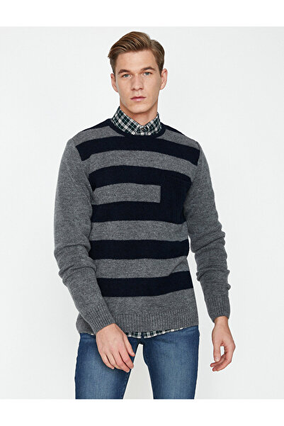 Koton Gestreifter Strickpullover