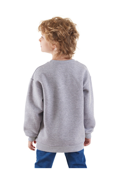 Denokids Boy's Gray Just Smile Sweatshirt