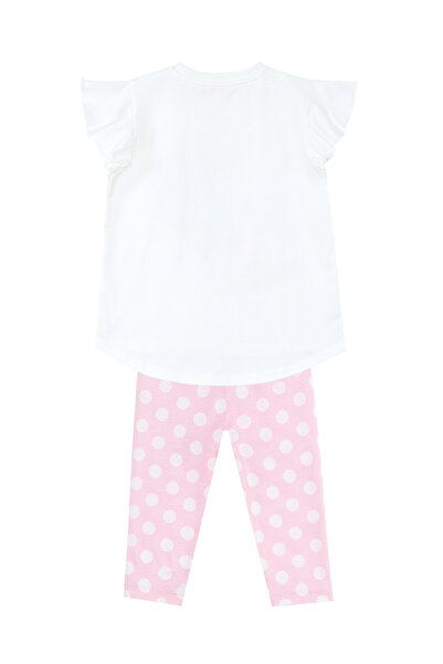 Denokids Girl's Polka Dot Summer T-shirt and Tights Set - Ballerina Animals Frilly