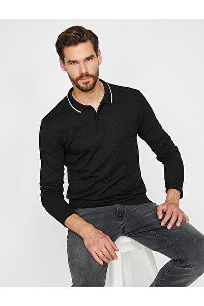 Koton Schwarzes Herren-Sweatshirt 9KAP11387NK