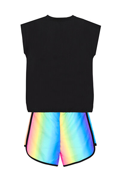 MSHB&G Unicorn Patterned Girl's Summer Set - T-shirt and Shorts