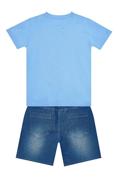 MSHB&G Boy's Navy Blue Summer T-shirt and Denim Shorts Set