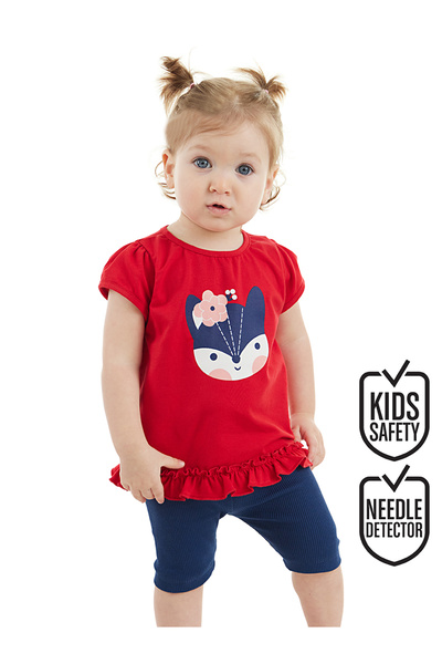Denokids Red Fox Baby Girl Tunic Tights Set