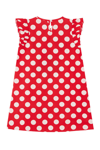 Denokids Cat Girl's Dress Poplin Red Polka Dot Summer Poplin Dress