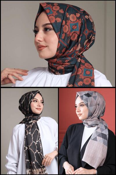 AFVENTE Triangle,Marble,Flower Pattern Cotton Shawl Buy 3 Get 2