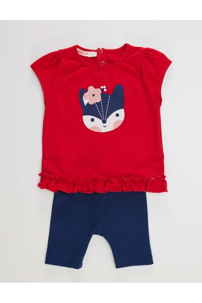 Denokids Red Fox Baby Girl Tunic Tights Set