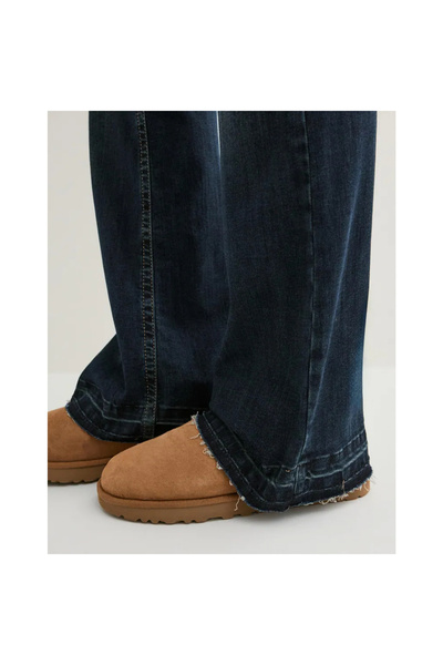 Mokşa Τζιν παντελόνι με κομμένη μέση σκούρο μπλε χαμηλής μέσης τζιν παντελόνι