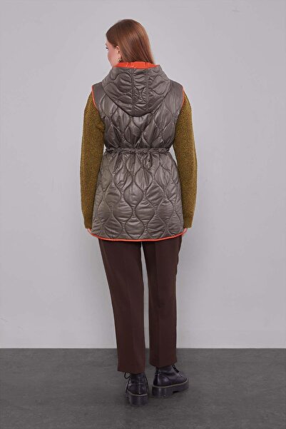 Levidor Hooded Khaki Puffer Vest