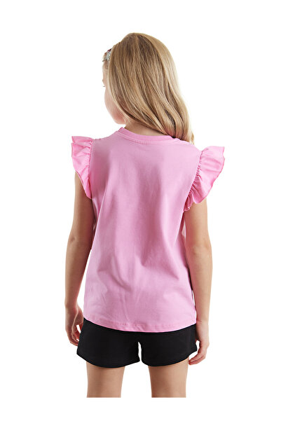 Denokids Abra Catabra Ruffle Girls Summer T-Shirt Shorts Set