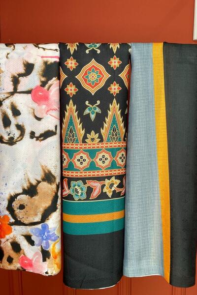 AFVENTE Striped,Floral Pattern Cotton Shawl Buy 3 Get 2