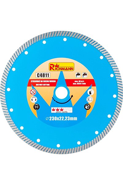 richmann Disc diamantat turbo, beton, taiere umeda si uscata, 230 mm/22.23 mm,