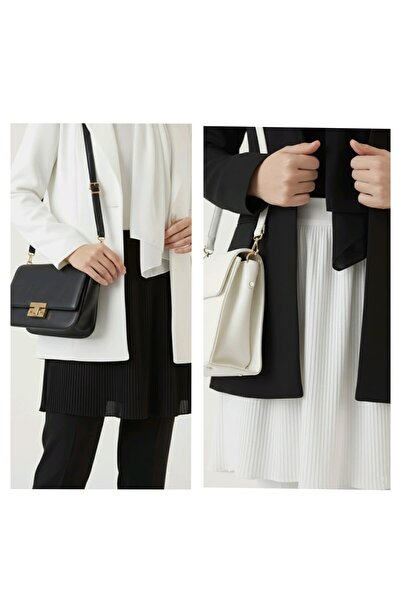 Modabenna Жіноча спідниця з плісировкою, підкладка, екрю-чорна, 2-пакетна, еластична талія, підкладка, жіноча міні-спідниця з плісировкою