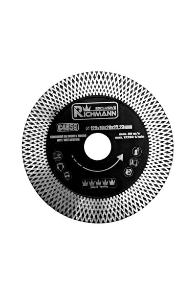 richmann exclusive Disc diamantat turbo subtire, dublu segmentat, placi ceramice, taiere umeda si uscata, 125x10x20x22.