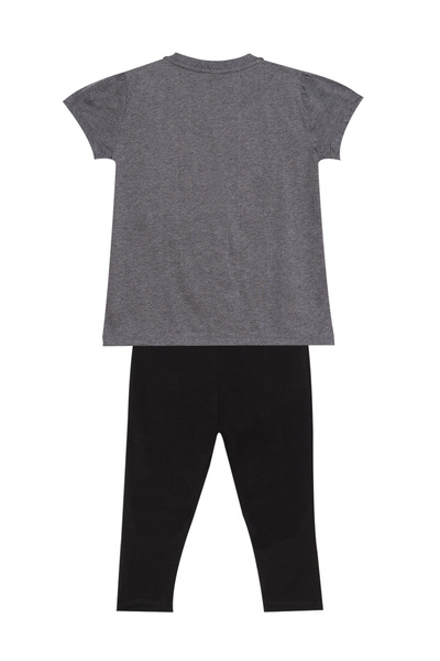 Denokids Girl's Summer T-Shirt and Leggings Set with Cat