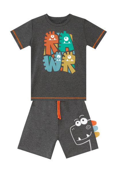 Denokids Boy's Rawr Dino Summer T-shirt and Shorts Set