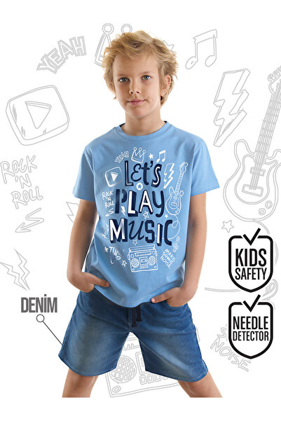 MSHB&G Boy's Navy Blue Summer T-shirt and Denim Shorts Set