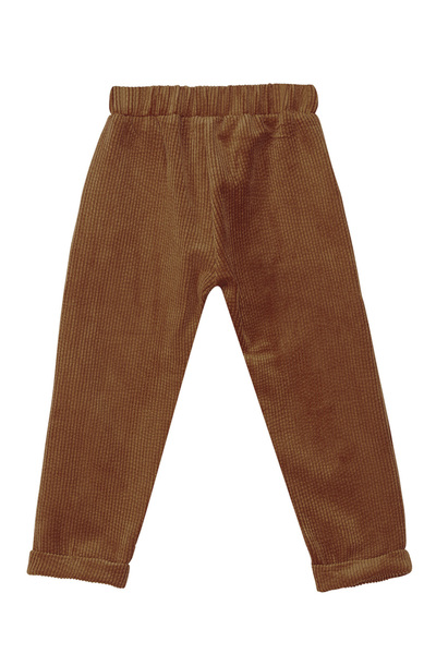 Denokids Boy's Corduroy Mustard Elastic Trousers