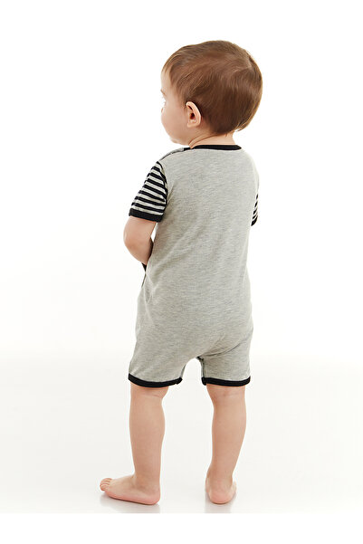Denokids Raccoon Baby Boy Gray Summer Jumpsuit
